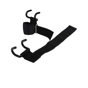 Crochets de musculation en gros pour la gym, crochets de préhension pour l'haltérophilie, sangles de soutien du poignet, crochet d'haltérophilie noir - Product Image 1