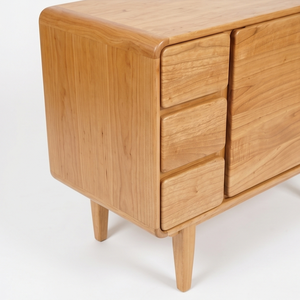 Premium Solid Oak Wood Mid Century Modern Chest Of Drawers Sideboard Credenza For Living Room - Product Image 3