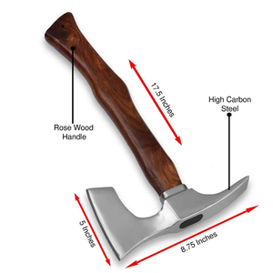 Hache en acier carbone forgé à la main de qualité supérieure, manche en bois, outil de découpe pour l'extérieur, équipement forestier professionnel, OEM - Product Image 5