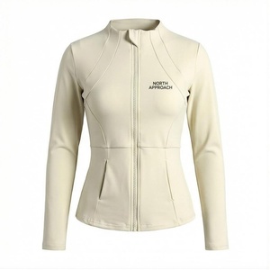 North Approach Women's Full Sleeve Zipper <b>Yoga</b> <b>Jacket</b> Solid Color Breathable Sportswear - Product Image 1