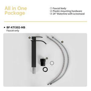 Rubinetto per Lavabo da Bagno Bothwa Home Certificato CUPC, Monocomando da 6 Pollici, Finitura Nero Opaco, Rubinetto per Bagno e Doccia - Product Image 2