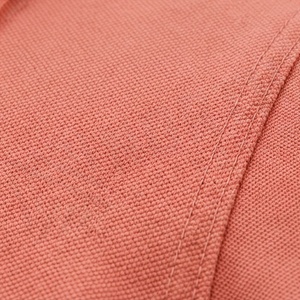 Polo à manches courtes pour homme en corail, couleur unie, tricot piqué, respirant, design décontracté - Product Image 5
