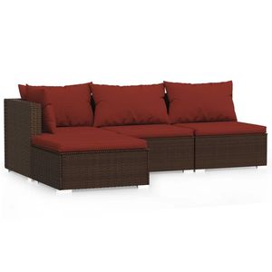 Conjunto Modular de Muebles de Jardín de Ratán Sintético Marrón, Elegantes Conjuntos Modulares para Jardín - Product Image 2