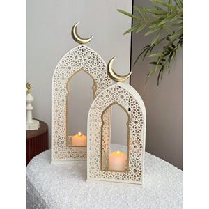 Faroles de Vela Elegantes Hechos a Mano de Metal y Vidrio con Diseño Moderno, Decoraciones para el Hogar, Venta Caliente de Ramadán, Suministro Directo de Fábrica - Product Image 1