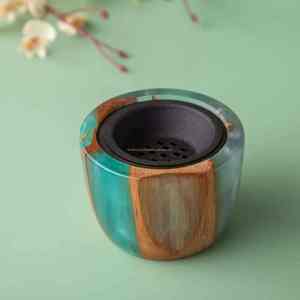 Brûleur à Bakhoor en résine époxy et bois, fait main, de qualité supérieure, finition polie, personnalisé, Mabkhara pour Ramadan, Eid, Mubkhar festif - Product Image 6