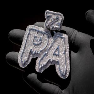 Lujo hombres 925 plata esterlina Iced VVS Moissanite diamante colgante personalizado Hip Hop estilo chapado en oro fino encantos fiestas - Product Image 1