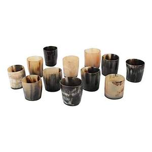 Verre à shot en corne naturelle, verre à vodka, verre à tequila, mini-verres en corne de buffle, style viking, poli, corne à boire portable - Product Image 3