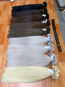 Extensions de cheveux vietnamiennes les plus vendues, machine à double trame, extensions de cheveux en vrac, 100% cheveux vierges Remy, longueur 8"-32" - Product Image 5