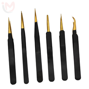 Pince à épiler professionnelle en acier inoxydable à pointe inclinée pour cils et sourcils, outil de beauté de précision durable - Product Image 1