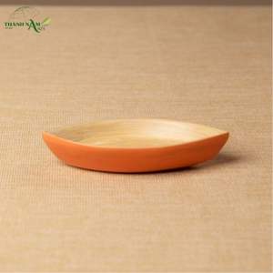 Bol en bambou tressé éco-responsable, d'inspiration végétale, au design classique moderne, avec finition laquée bicolore - Product Image 4