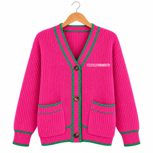 Pulls à col en V de haute qualité pour les logos de sororités/fraternités/écoles/collèges/universités, cardigans tricotés unisexes - Product Image 1