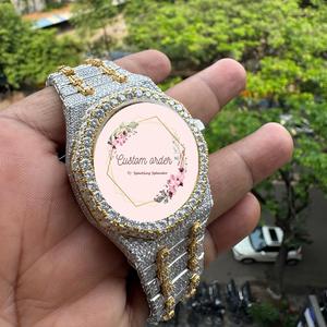 Montre personnalisée Hip Hop en moissanite et diamants, mouvement mécanique automatique, étanche, montre-bracelet pour homme, passe le test du diamant - Product Image 5