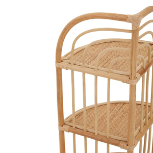 Wholesale Natural Rattan <b>Corner</b> Shelf Eco-Friendly Woven Standing Minimalist Home Office Bookcase <b>Cabinet</b> Storage Organizer Home - Product Image 5