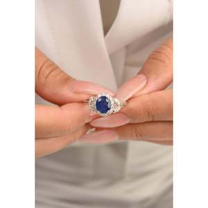 14K <b>White</b> <b>Gold</b> Pink <b>Sapphire</b> Diamond Wedding Band <b>Ring</b> - Product Image 3