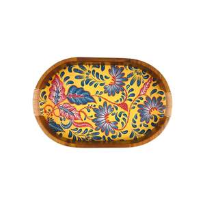 Bandeja Decorativa Ovalada Tradicional Indonesiana de Batik, WIK-EH BCA, Compacta, Hecha a Mano por Artesanos de Jawa Tengah, Decoración para el Hogar - Product Image 3