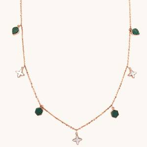 Green Stone Pendant Chain Necklace Gold Color Link <b>Choker</b> Star Charm Necklace in 925 <b>Silver</b> for Women Party Gift - Product Image 3