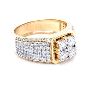 Men's Iced Chunky Bling Engagement Wedding Luxury Hip Hop <b>Statement</b> <b>Ring</b> Handmade Custom Rhodium Plated 925 Sterling <b>Silver</b> - Product Image 4