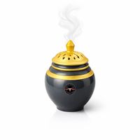 Brûleur d'encens Bakhoor en bois d'acacia noir fait main, design imprimé à la main, décoration traditionnelle pour la maison, cadeau aromatique Oud de haute qualité