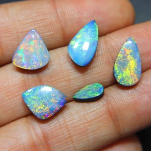 Australian <b>Opal</b> Doublet Cabochon Multi Fire Natural <b>Opal</b> Loose Gemstone for Jewelry Making - Product Image 1