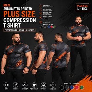 Crew Neck All Over Print Compression Shirt Sublimated Short Sleeve Tee <b>Plus</b> <b>Size</b> Men Rash Guard <b>Top</b> Gym Trainer Slimming T Shirt - Product Image 6