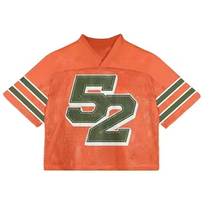 Camiseta Deportiva Oversize de Fútbol Americano, Estilo Cropped, para Hip Hop, Transpirable - Product Image 4