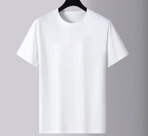T-shirt en coton à manches courtes personnalisé OEM avec impression de logo, t-shirt de base ample, style jeune, même style pour homme. - Product Image 1