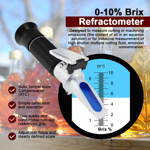 เครื่องวัดความหวานแบบมืออาชีพ 0 ถึง 10 %Bx Brix สำหรับของเหลวอุตสาหกรรมและสารละลายความเข้มข้นต่ำ เช่น น้ำเชื่อมเมเปิ้ล - Product Image 5