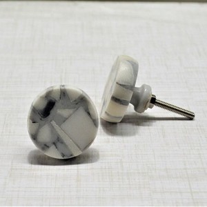 Handcrafted White Marble Brass Cabinet Knob Round Decorative Drawer Pull <b>Gold</b> Finish <b>Wardrobe</b> Door <b>Handle</b> Furniture Lma - Product Image 5