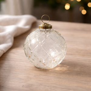 Boule de Noël suspendue en verre, ornement pour arbre de Noël, décoration festive pour la maison |   Décoration d'appoint élégante et saisonnière - Product Image 3