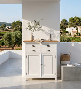 Gabinete Pequeño Gesya, Ecológico, Duradero, de Madera Maciza, Ahorra Espacio, Estilo Escandinavo, Acabado Natural, Almacenamiento para Sala de Estar - Product Image 3