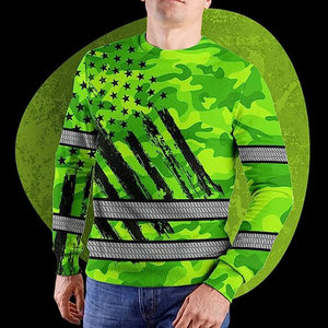 Custom Flag High Visibility Shirt Custom Name Reflective Safety Workwear <b>Runners</b> Walkers Sublimation Print Safety Shirts - Product Image 5