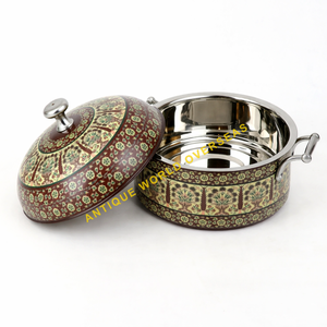 Olla/Cacerola de Acero Inoxidable de 28 cm con Tapa Aislante, Diseño Floral Moderno y Minimalista, Duradera, Antiadherente, para Mantener la Comida Caliente - Product Image 4