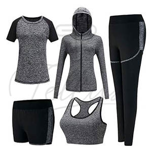 Ensemble de yoga 5 pièces le plus vendu, léger, pour femmes, prix de gros, nouveau design, ensemble de yoga pour femmes en vente - Product Image 2