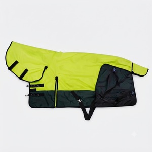 Couverture imperméable pour cheval, taille moyenne, avec rabat de queue, 2 sangles de fixation, en tissu Oxford, pour usage extérieur, protection automne, utilisation dressage, polaire légère - Product Image 1