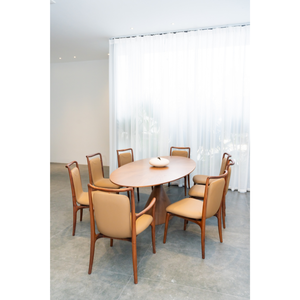 Chaise de salle à manger de luxe en bois de noyer avec assise rembourrée en cuir pleine fleur, mobilier moderne pour salle à manger, restaurant, hôtel PISANO - Product Image 2
