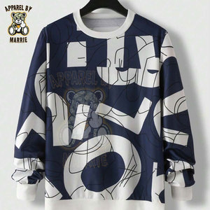 Sudadera Oversize de Algodón y Poliéster para Hombre, Peso Medio, Personalizada al por Mayor, con Logo Impreso, Marca Privada, Cuello Redondo, Ropa Urbana Masculina - Product Image 1