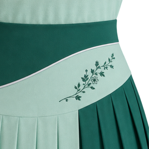 Ensemble polo et jupe plissée vert menthe et vert foncé pour femme, vêtements de sport personnalisés, respirants et anti-humidité - Product Image 4