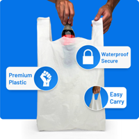 Sacs en plastique recyclables en PEHD à soufflets latéraux, résistants à la déchirure, imperméables, avec poignée gilet, pour emballage polyvalent, fabrication OEM, fournis directement par l'usine
