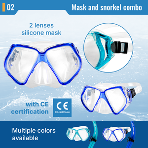Ensemble de plongée en apnée Aropec pour adultes avec masque à 2 lentilles et tuba à embout sec, équipement de sports nautiques certifié CE - OEM/ODM/OBM - Product Image 3
