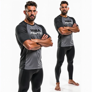 Rashguard personnalisé MMA tendance, design sur mesure, coupe compressive, manches courtes, kimono de Jiu Jitsu pour les séances de grappling - Product Image 4