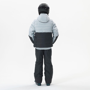 Veste de neige imperméable pour filles, hiver, 10 000 mm, à capuche, color-block, isolation synthétique, fermeture éclair, style sportif, coupe classique - Product Image 2