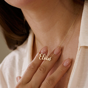 Collana con Ciondolo Personalizzato in Acciaio Inox Placcato Oro, Catena a Maglia per Donna, Gioiello di Compleanno - Product Image 5