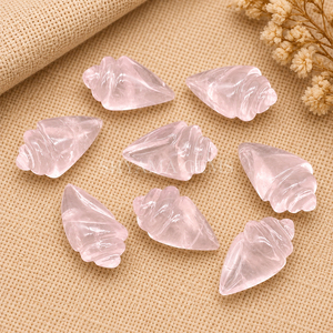 Cuarzo Rosa Tallado en Forma de Concha, Gema de 18x10mm, Piedra Suelta Rosa para Fabricación de Joyas, Suministros de Artesanía al por Mayor - Product Image 4