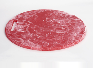 Black Round <b>Plastic</b> Chopping <b>Block</b> Cutting Board Dishwasher Safe Large Kitchen Prep Plate with Wood Handle - Product Image 4