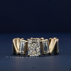 Élégante bague en or blanc 14 carats avec diamant de laboratoire pour homme, design minimaliste contemporain, alliance de mariage avec pierres étincelantes brillantes, fiançailles - Product Image 2