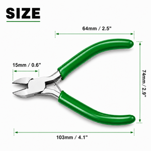 Mini-cisaille diagonale à poignée verte pour bijoux, fleurs, fils de cuivre et d'aluminium – Outil de coupe à plat - Product Image 3