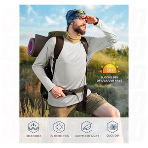 Chemise de protection solaire UPF 50+ pour homme, manches longues, anti-UV, légère, séchage rapide, respirante, pour la pêche et les activités de plein air - Product Image 3