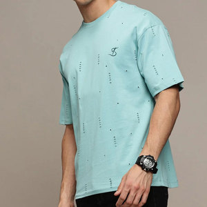 T-shirts Homme Effet Vieilli Faible MOQ Fabricant Pakistanais Nouveau Style 2026 T-shirts Homme Respirants Effet Vieilli - Product Image 2