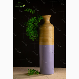 Florero de bambú hecho a mano de Vietnam, decoración ecológica para el hogar - Product Image 4