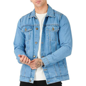 Veste en jean slim pour homme de haute qualité, style décontracté et tendance pour l'hiver, avec technique de lavage, vestes en jean unies - Product Image 1